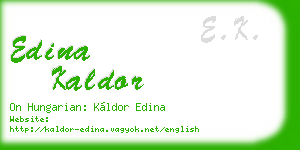 edina kaldor business card