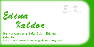 edina kaldor business card